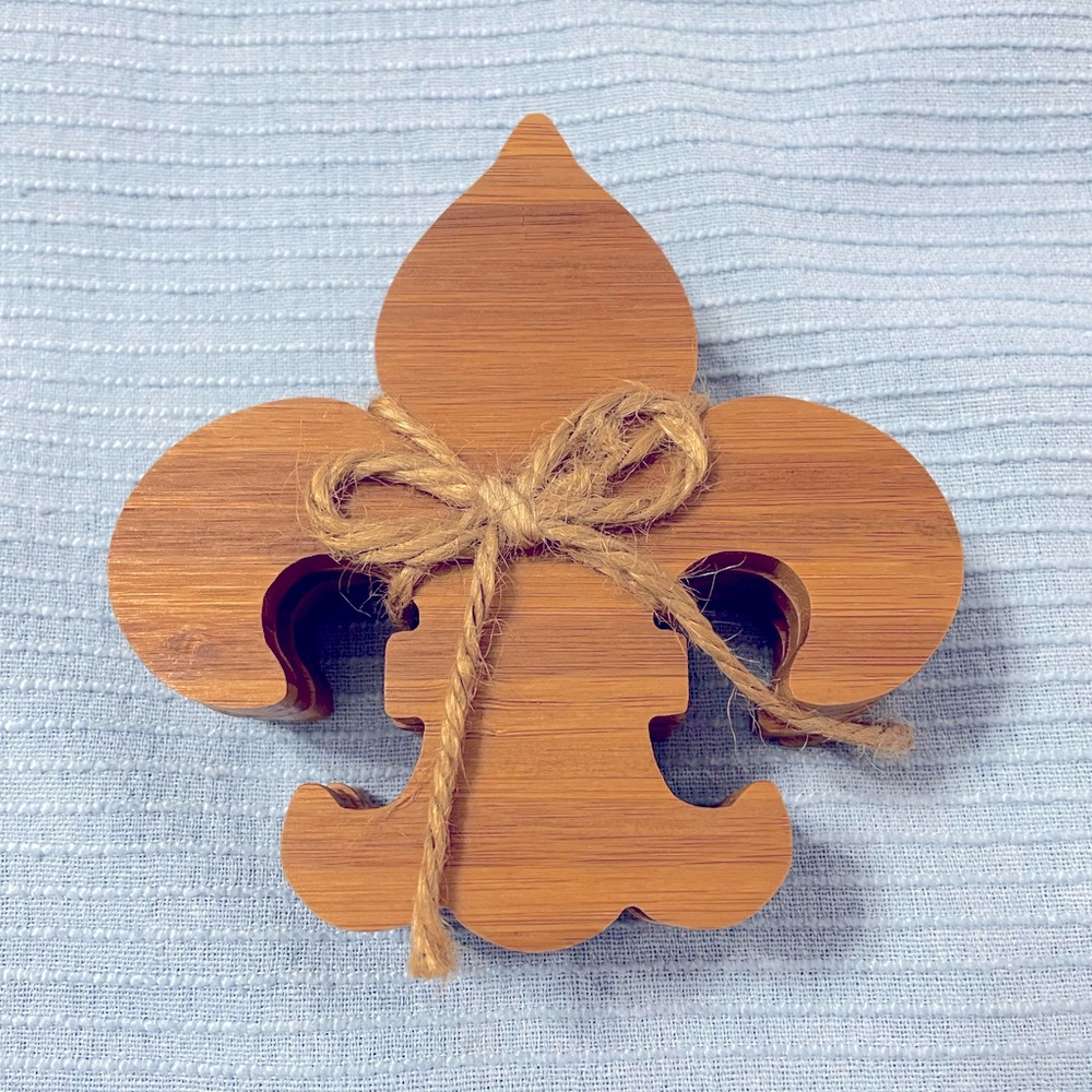 Fleur de Lis bamboo coasters